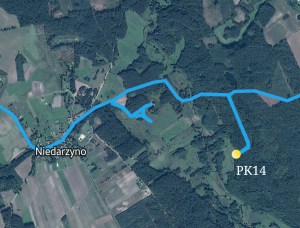Nalot na PK14 z moim nieudanym skrótem przez łąki